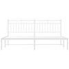vidaXL Metal Bed Frame without Mattress with Headboard White 183x213cm