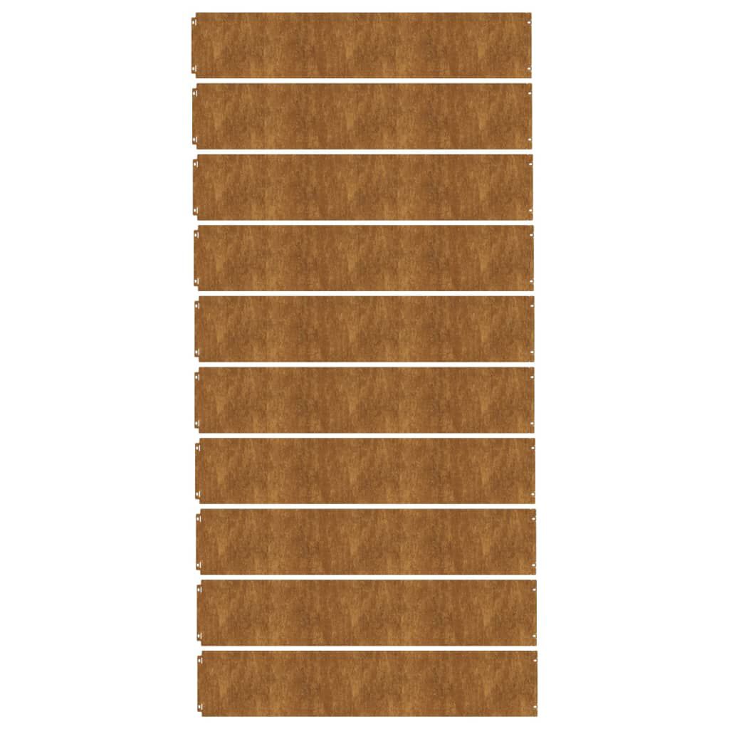 vidaXL Lawn Edgings 10 pcs 20x103 cm Flexible Corten steel