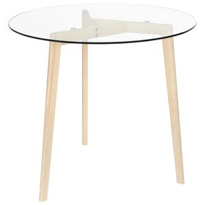 vidaXL Dining Table Transparent 80 cm Tempered Glass