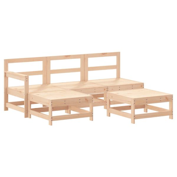 vidaXL 5 Piece Garden Lounge Set Solid Wood Pine