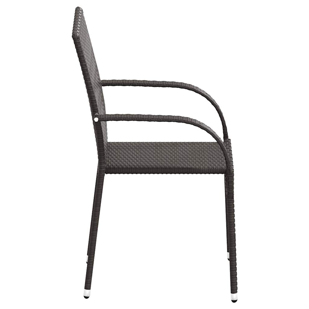 vidaXL Stackable Outdoor Chairs 2 pcs Poly Rattan Brown