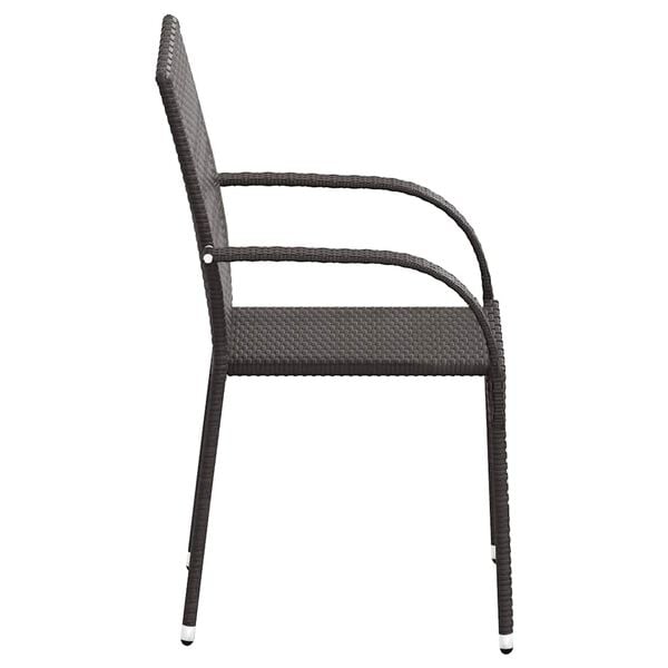 vidaXL Stackable Outdoor Chairs 2 pcs Poly Rattan Brown