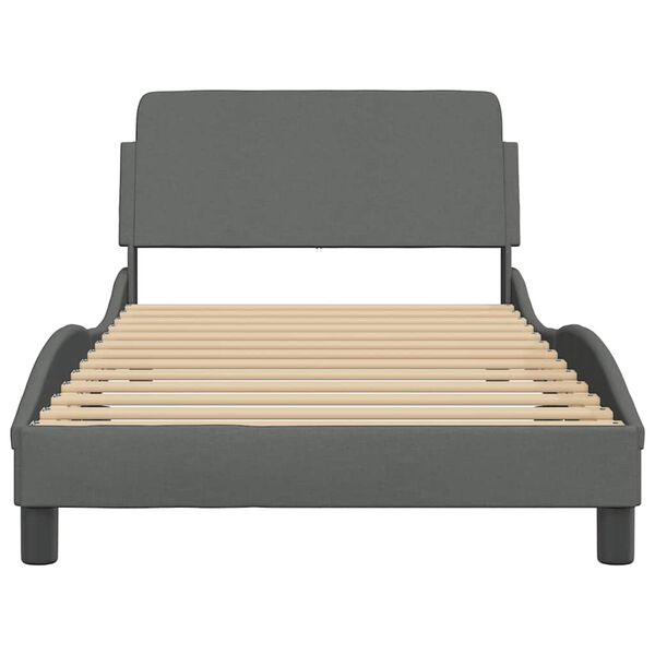 vidaXL Bed Frame "Dover" Dark Grey 100x203 cm Fabric