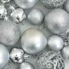 vidaXL 111 Piece Christmas Bauble Set Silver Polystyrene