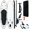 vidaXL Inflatable Stand up Paddle Board Set Black and White