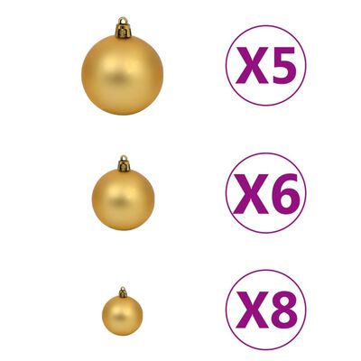 vidaXL Upside-down Artificial Pre-lit Christmas Tree with Ball Set 120 cm