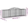 vidaXL Arched Gabion Baskets 8 pcs 300x50x80/100 cm Galvanised Iron