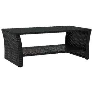 vidaXL Coffee Table Black 100x50x40 cm Poly Rattan