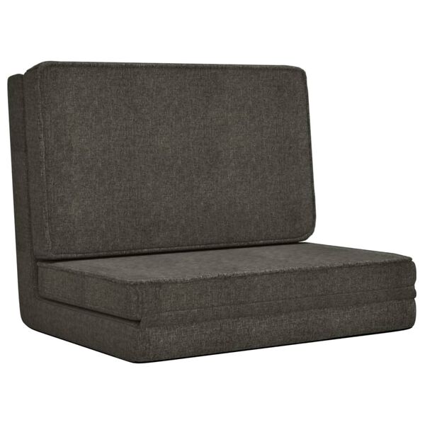 vidaXL Folding Floor Chair Dark Grey Fabric