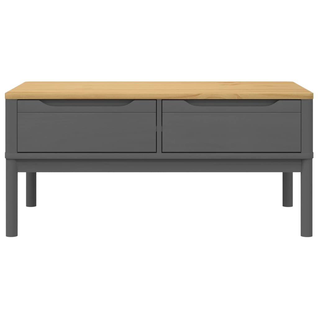 vidaXL Coffee Table FLORO Grey 99x55.5x45 cm Solid Pine Wood