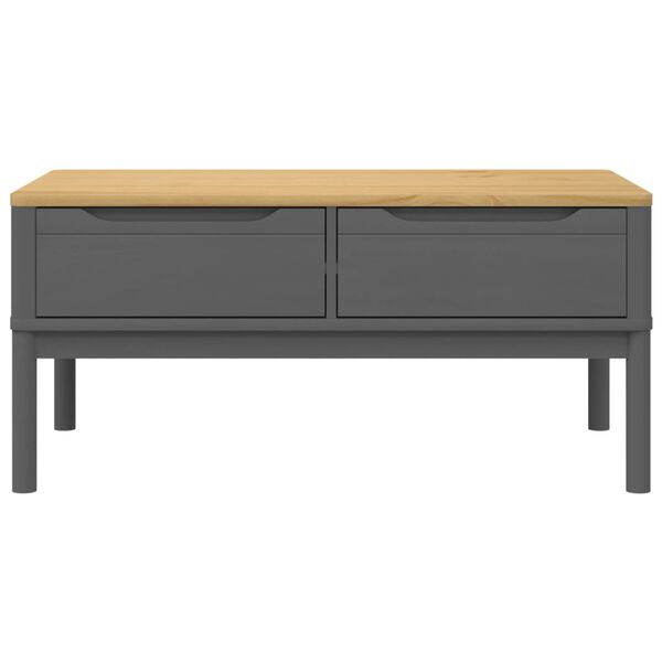 vidaXL Coffee Table FLORO Grey 99x55.5x45 cm Solid Pine Wood