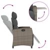 vidaXL Reclining Garden Chair with Side Table Grey Poly Rattan