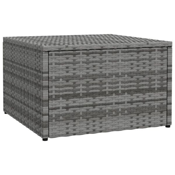 vidaXL Garden Footstool with Cushion Grey Poly Rattan