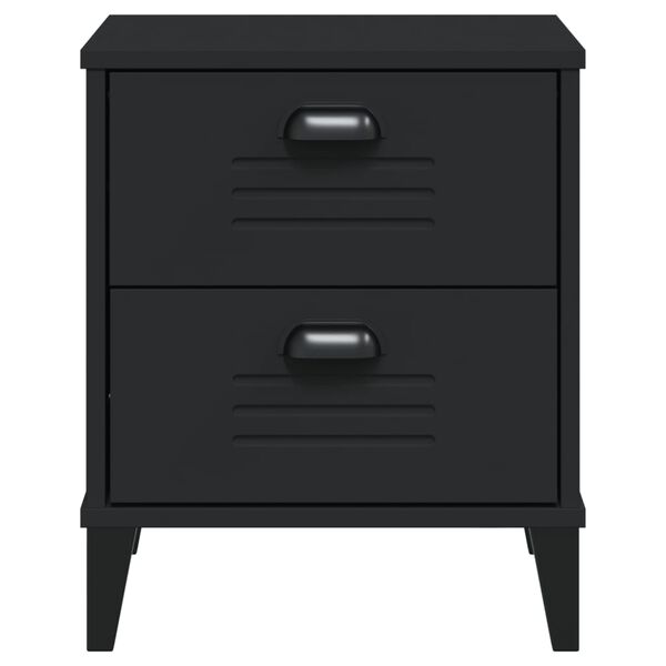 vidaXL Bedside Cabinet VIKEN Black Engineered Wood