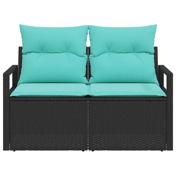 vidaXL Garden Sofa with Cushion 120 x 62 x 69 cm Poly Rattan
