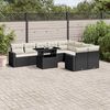 vidaXL 10 Piece Garden Sofa Set with Cushions Black Poly Rattan