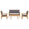 vidaXL Garden Sofa Set 4 pcs Brown 75 x 45 x 38cm Solid Acacia wood