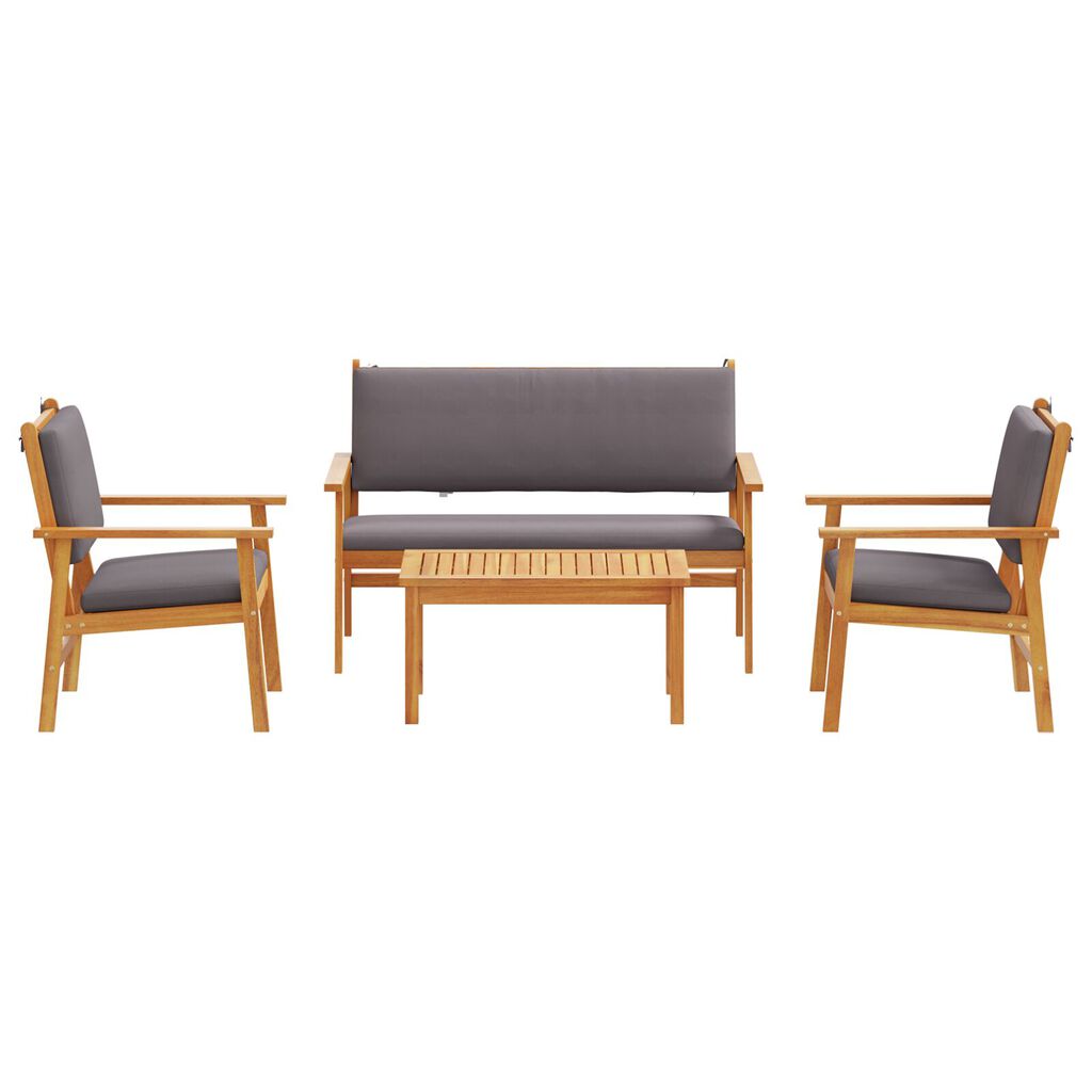vidaXL 4 Piece Garden Sofa Set with Cushions Solid Wood Acacia
