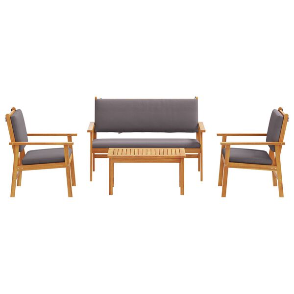 vidaXL 4 Piece Garden Sofa Set with Cushions Solid Wood Acacia