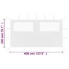 vidaXL Gazebo Sidewall with Windows 4x2 m White