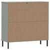 vidaXL Bookcase with Metal Legs Grey 90x35x90.5 cm Solid Wood OSLO