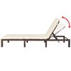vidaXL Sun Lounger with Cushion Poly Rattan Brown