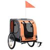vidaXL Pet Bike Trailer | Orange and Grey | Oxford fabric and steel