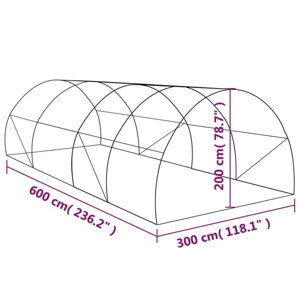 vidaXL Greenhouse 18m² 600x300x200 cm