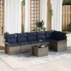 vidaXL Garden Sofa Set with Cushion 7 pcs Grey Poly Rattan
