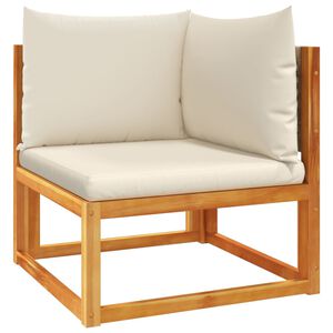 vidaXL Garden Sofa Corner with Cushions Wood Acacia&Rattan