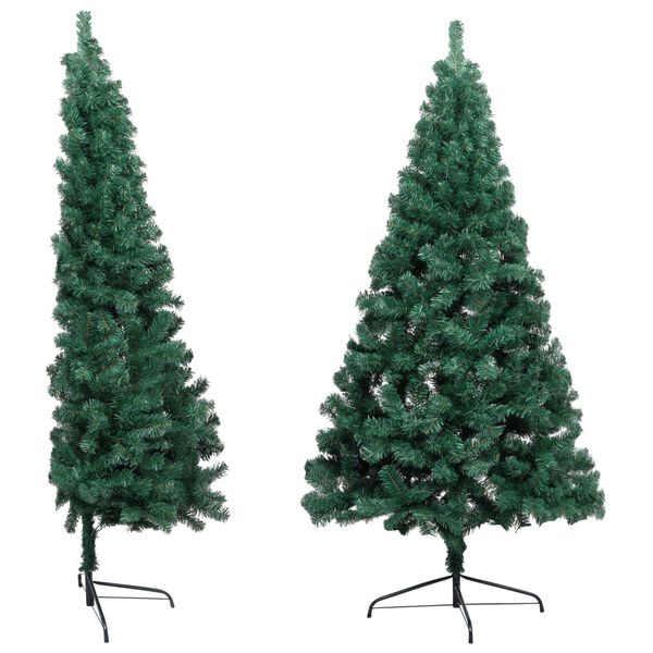 vidaXL Artificial Half Pre-lit Christmas Tree with Stand Green 120 cm PVC