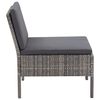 vidaXL 6 Piece Garden Lounge Set with Cushions Poly Rattan Grey