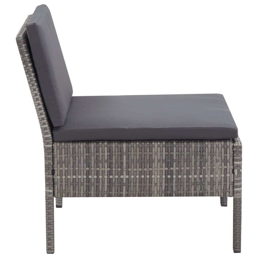 vidaXL 6 Piece Garden Lounge Set with Cushions Poly Rattan Grey