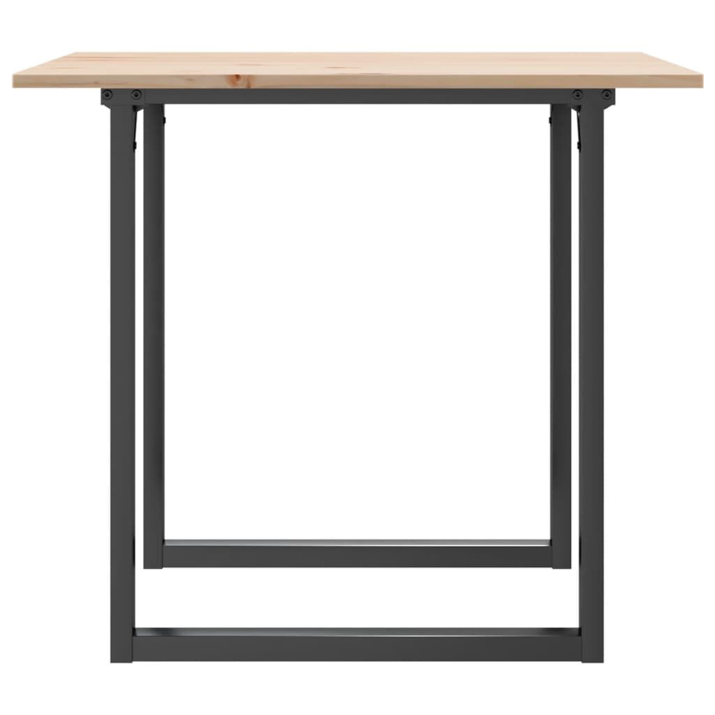 vidaXL Dining Table O-Frame 80x80x75 cm Solid Wood Pine and Steel
