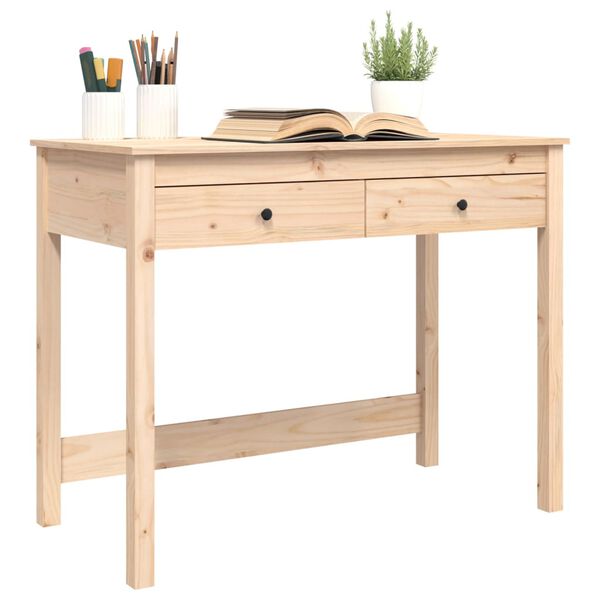 vidaXL Desk with Drawers 100x50x78 cm Solid Wood Pine