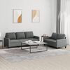 vidaXL 2 Piece Sofa Set with Cushions Dark Grey Fabric