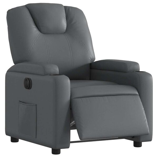 vidaXL Electric Recliner Chair Grey Faux Leather