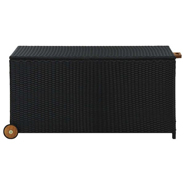 vidaXL Garden Storage Box Black 120x65x61 cm Poly Rattan
