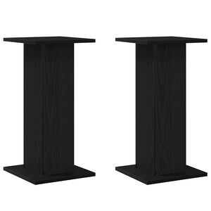 vidaXL Speaker Stands 2 pcs Black Oak 30 x 30 x 60 cm Engineered Wood