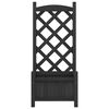 vidaXL Planter with Trellis Black Solid Wood Fir