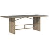 vidaXL Garden Table with Glass Top Beige 190x80x74 cm Poly Rattan