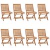 vidaXL Folding Garden Chairs with Cushions 8 pcs Solid Teak Wood