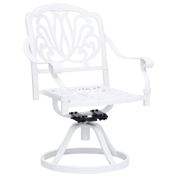 vidaXL 3 Piece Bistro Set Cast Aluminium White