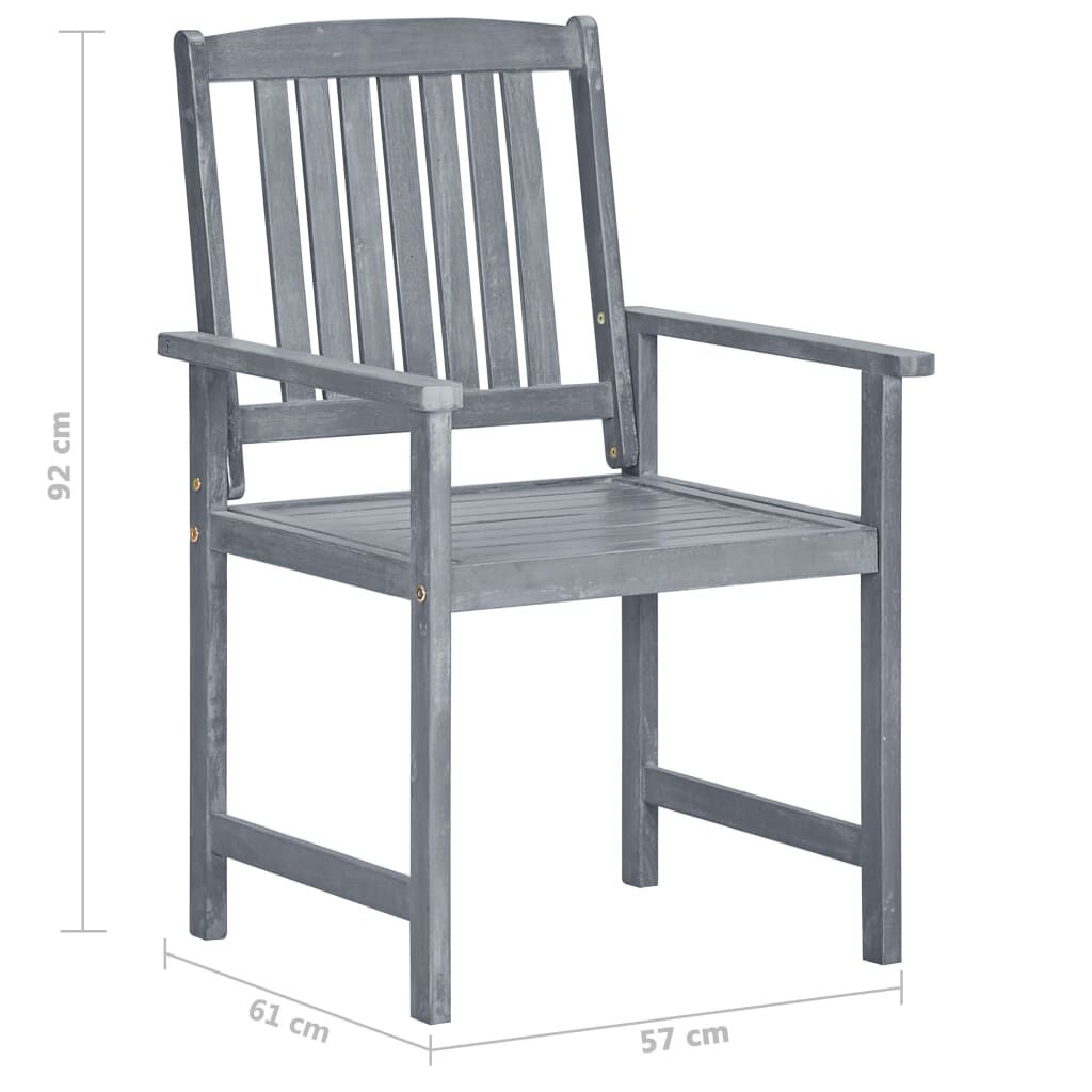 vidaXL Garden Chairs with Cushions 6 pcs Solid Wood Acacia Grey