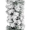 vidaXL Christmas Garland with LEDs&Flocked Snow Green 5 m PVC