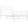 vidaXL Metal Bed Frame without Mattress with Footboard White 100x190cm