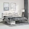 vidaXL Metal Bed Frame without Mattress with Footboard Black 183x213cm