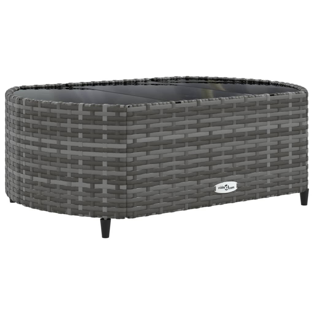 vidaXL 6 Piece Garden Sofa Set with Cushions Grey Poly Rattan