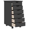 vidaXL Rolling Cabinet with Drawers MOSS Grey Solid Wood Pine