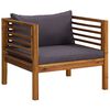 vidaXL 5 Piece Garden Lounge Set with Cushion Solid Acacia Wood